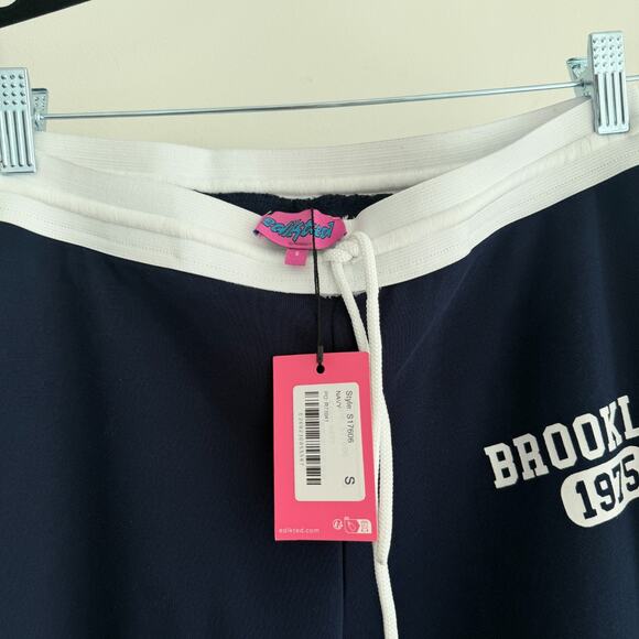 Edikted Brookie Sweatpants Womens Small Navy Brooklyn Straight Leg Low Rise NWT - Picture 10 of 12